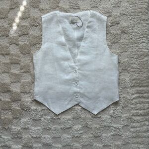 DISSH Banks Linen Vest in White